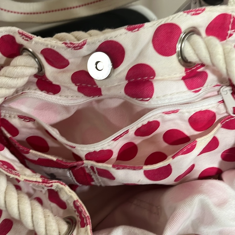 Aerie Red and Cream Polka Dot Shoulder Bag - Picture 8 of 9
